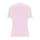 thumbnail image 5 of Fiudx Tops para Mujer Moda Mujer Verano Manga Corta Cuello En V Cremallera Blusa Encaje Camiseta, 5 of 6