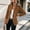 Brown, variant on Caywon Womens Blazer with Button Front Lapel Collar Long Sleeve Lined Jacket with Shoulder Pads for Office Work Casual Wear