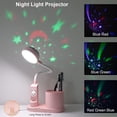 thumbnail image 2 of Kids Desk Lamp, Study Table Lamp with Pen Holder, Auto Color Changing Bedside Lamp, Dimmable Rechargeable LED Reading Light for Kids (Pink), 2 of 5