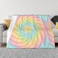 thumbnail image 4 of Horizontal Flannel Blanket Is Light Warm Soft Anti-Pilling Anti-Wrinkle Anti-Allergy And No Hair Loss For Bed And Sofa Camping Travel Lightgreen Tie Dye Background Rainbow Colors_1, 4 of 8