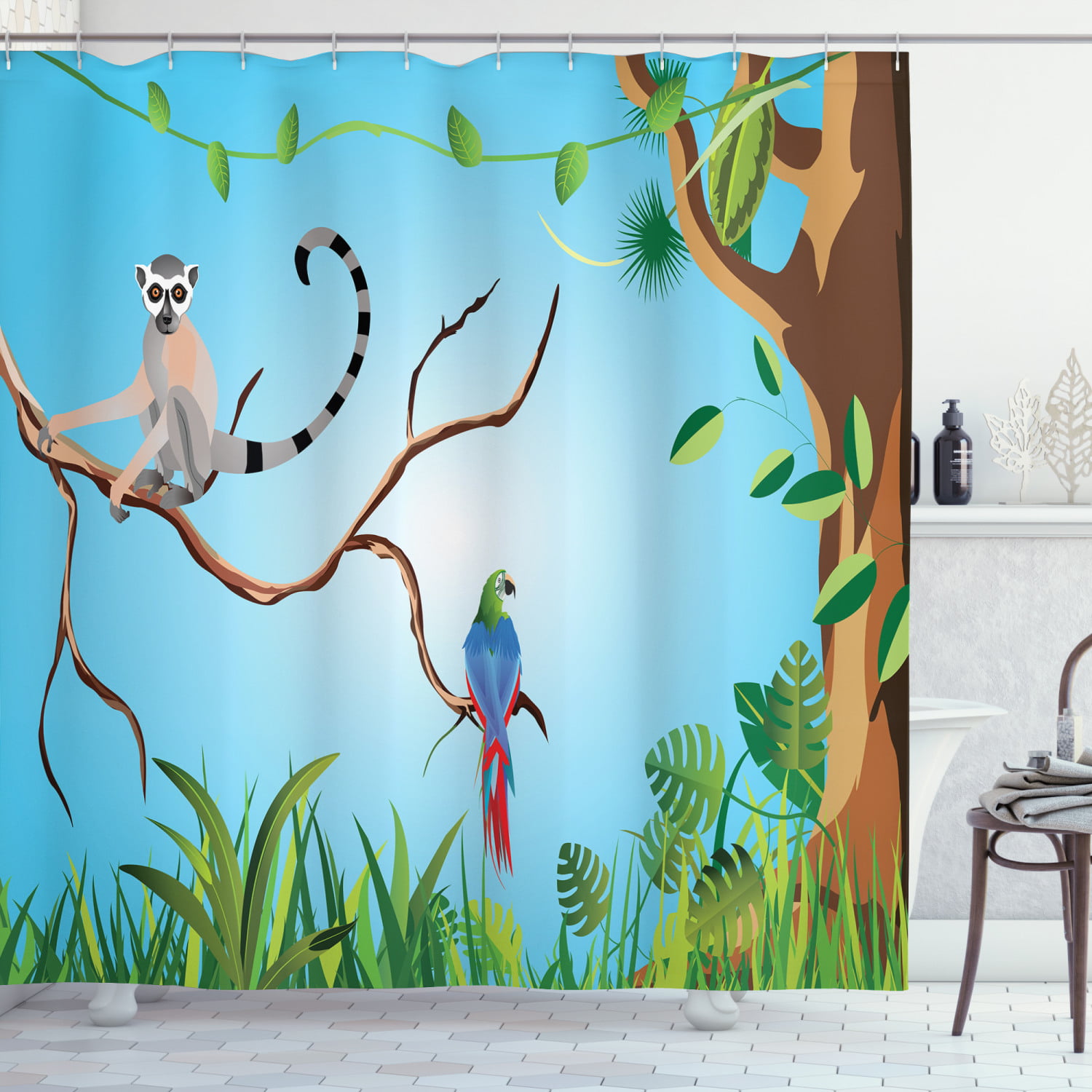 Dragon and cave Shower Curtain Bathroom Waterproof Fabric & 12hooks 71*71inches 
