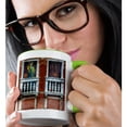 thumbnail image 2 of 3drose, Venice. Carnival Participant Wearing Mask and Costume on Balcony., 11oz Two-tone Green Mug, 2 of 6