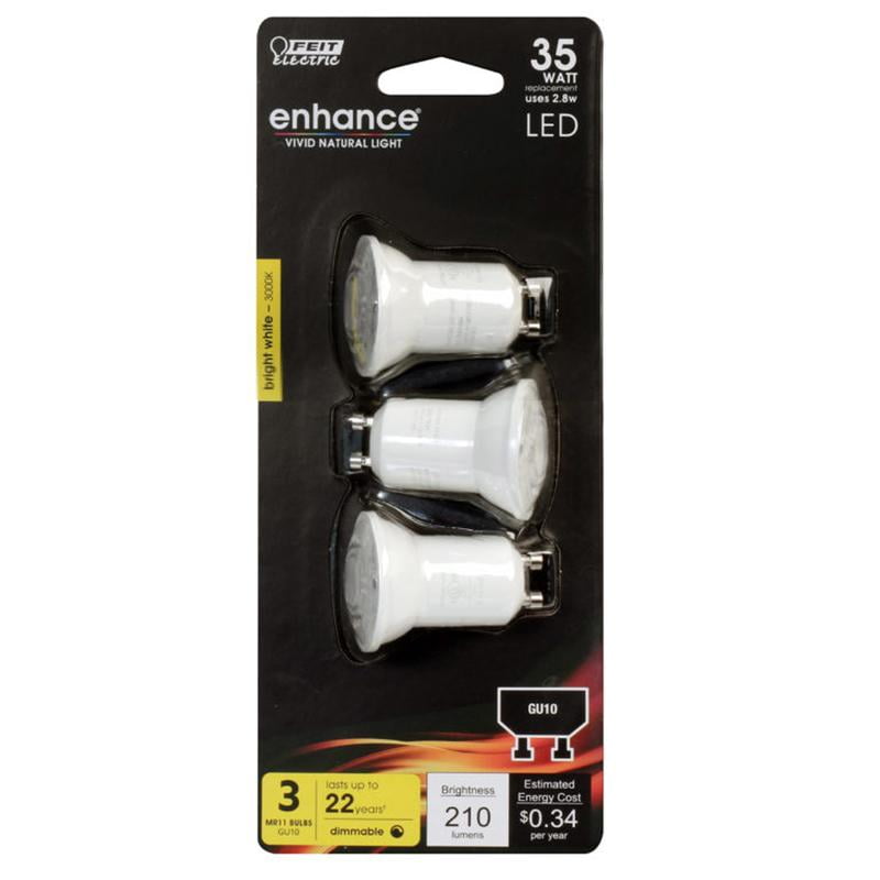 kæde nuance Prestigefyldte Feit Electric Enhance MR11 GU10 LED Bulb Bright White 35 W 3 pk -  Walmart.com