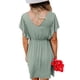 thumbnail image 3 of Txlixc Vestido de Punto de Verano para Mujer, Adultos de Cintura Alta con Cuello en V Manga Corta Flutter de una Sola Pieza Txlixc  Estilo de ocio, 3 of 6