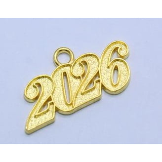 100pcs 2026 Year Charms - Rose Gold Alloy Number Pendants For Jewelry & Graduation Tassels