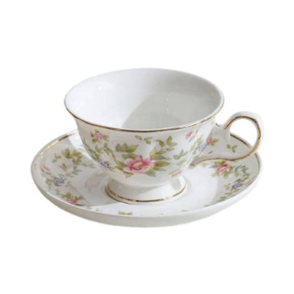 碎花陶瓷马克杯小众高颜值金边咖啡杯复古下午茶茶杯礼品 清甜花语-B款