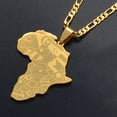 thumbnail image 3 of 14k Yellow Gold Africa Map With Flag Pendant Chain Necklaces African Maps Jewelry for Women Men A005, 3 of 7
