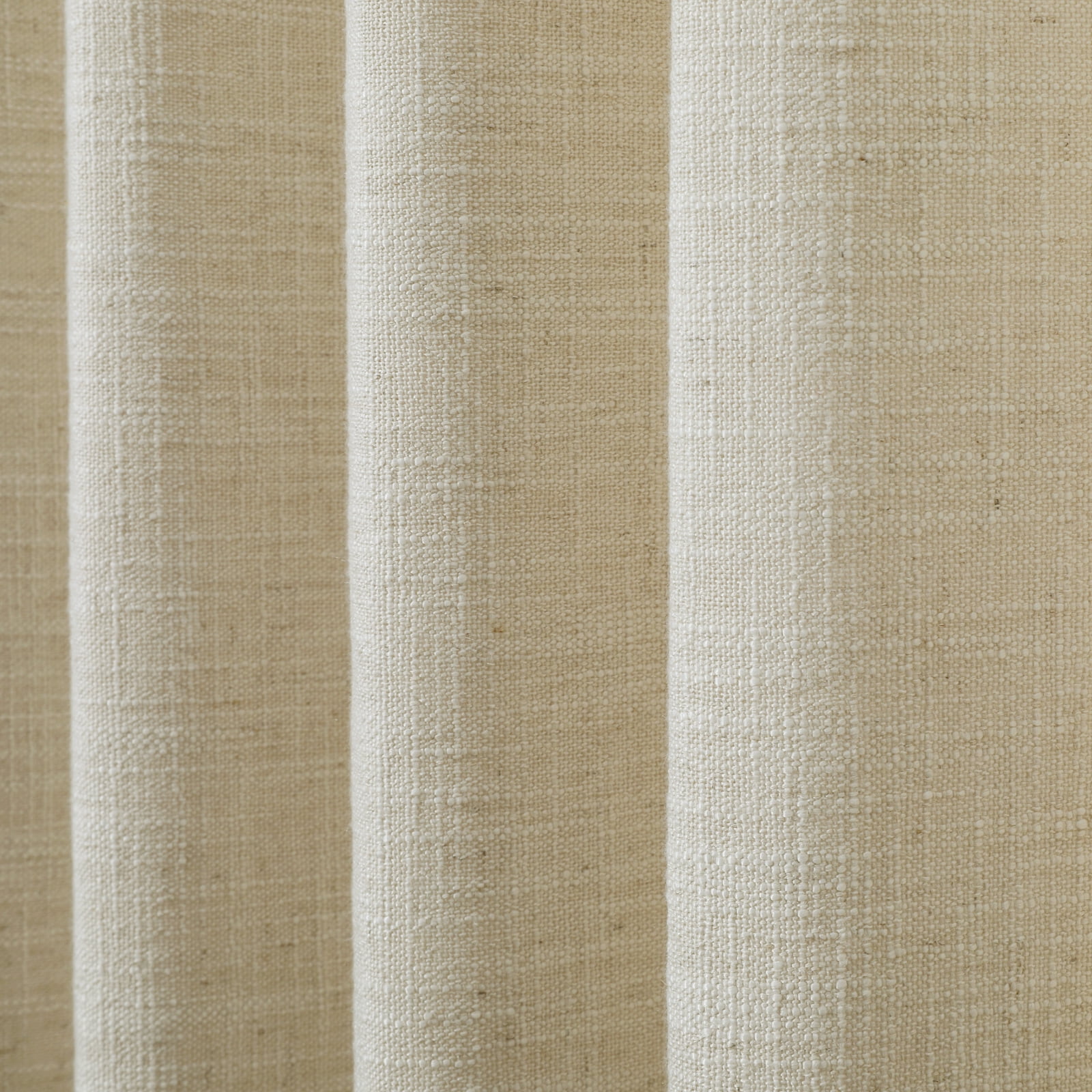 TWOPAGES Linen Blend Curtain 72 W X 84 L Inch Light Filtering Grommet Top Privacy Protection Drape for Patio Door, 1 Panel, Light Khaki