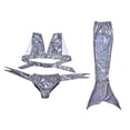 thumbnail image 1 of Bikini de tres piezas para niñas, traje de baño Sea-maid, traje de baño creativo para niños con cola de pez (120), 1 of 7