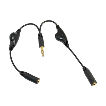 3.5mm Male to Double Female Headphone Headset Y Splitter Cable with Volumes Control Switches Headset Splitter for PC