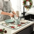 thumbnail image 4 of Christmas Dish Drying Mat for Kitchen Counter, 12"x20" Absorbent Christmas Bouquet Drying Mat with Pinecone, Xmas Holiday Dish Rack Mat Coffee Maker Dining Room Decoration, 4 of 8