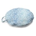 thumbnail image 1 of Waves Round Floor Cushion with Handle, Ocean Theme Curves in the Sea Spiraling Stripes Swirls Marine Blue Ombre, Pillow for Living Room & Dorms, 18" Round, Dark Turquoise White, by Ambesonne, 1 of 4