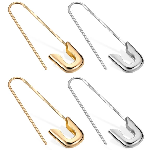ITSELFER 2 Pairs of Creative Safety Pin Earrings Personalized Earrings Safety Pin Ear Earring Jewelries