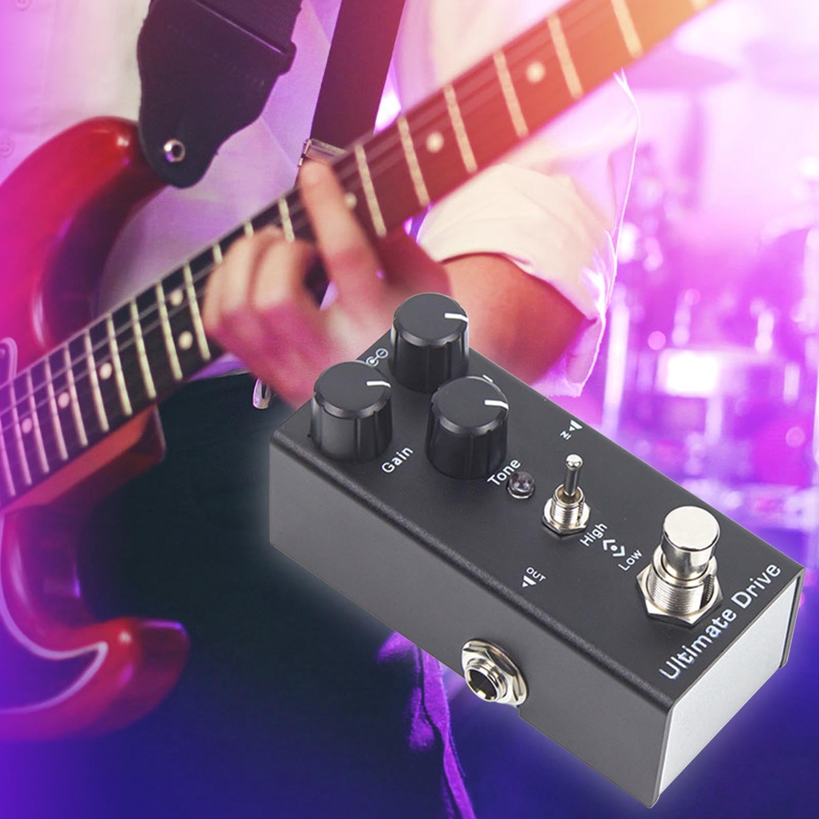 1 Packs Guitar Effects Pedal Metal Distortion Overdrive with Reverb Chorus Sound for Electric Guitar Professional Stage Performance Compact Stompbox Multi Effects Processor