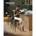 thumbnail image 4 of VASAGLE EKHO Collection - Bar Stools Set of 2, Swivel Counter  Stools with Backs, Synthetic Leather with Stitching, Mid-Century Modern, 30-inch Tall, Forest Green, 4 of 6