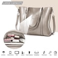 thumbnail image 4 of HONGLONG Tote Bag for Women Leather Shoulder Crossbody Bag Work Purse Large Capacity Handbags, Gray, 4 of 7