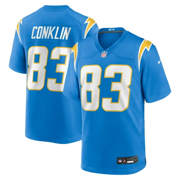 Men's Nike Tyler Conklin Powder Blue Los Angeles Chargers Team Game Jersey