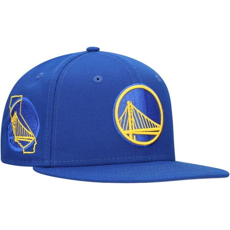 Men s New Era Royal Golden State Warriors Injection State Outline 9FIFTY Snapback Hat