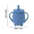 thumbnail image 2 of Silicone Training Cup, 230ml Sippy Cup Toddler Cup with Straw and Double Handle Unbreakable Spill Proof Trainer Cup for Toddler Infant[Dark Blue], 2 of 9