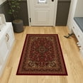 thumbnail image 2 of Ottomanson Medallion Area Rug 3'3" x 4'7" - Non Slip Low Pile Carpet, Red, 2 of 11