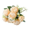thumbnail image 2 of CoreLiving Artificial Peonies Flowers Small Champagne Silk Floral Arrangement Faux Bouquet for Dining Table Kitchen Home Decor Centerpiece (1 Pack), 2 of 9