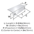 thumbnail image 4 of Amerock Edge Pulls 3 inch (76mm) Center-to-Center Polished Chrome Cabinet Edge Pull, 10 Pack, 4 of 6
