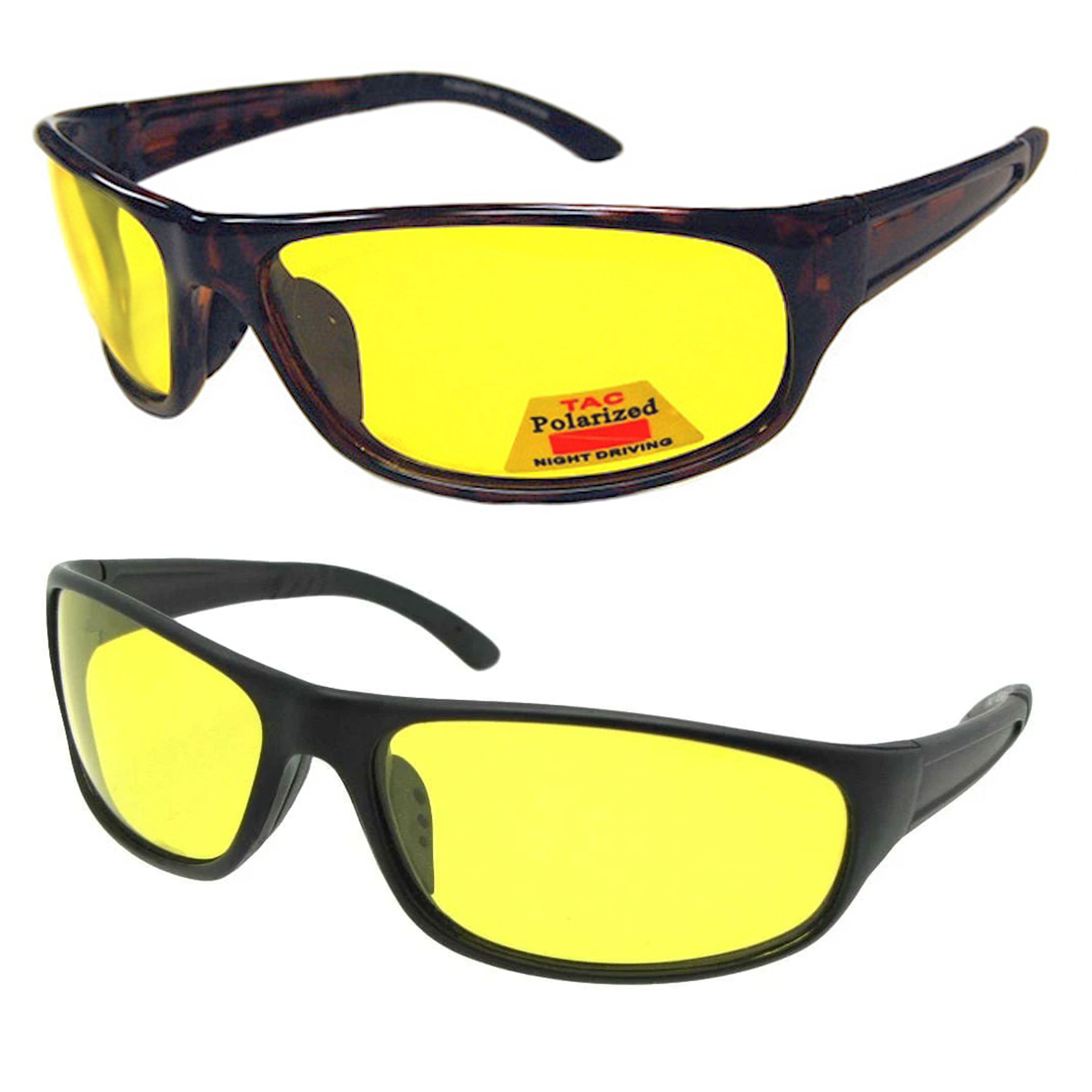 Night Vision Driving HD High Definition Safety Glasses UV Sunglasses Yellow lens 