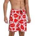 thumbnail image 2 of Fotbe Lips Kiss Pajama Shorts for Men, Men's Pajama Bottoms, Sleepwear,Short Pajama Pants-4X-Large, 2 of 9