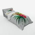 thumbnail image 2 of Ambesonne Floral Bedding Set 3 Pcs, Wild Tropical Orchid, Twin, Fuchsia Forest Green, 2 of 2