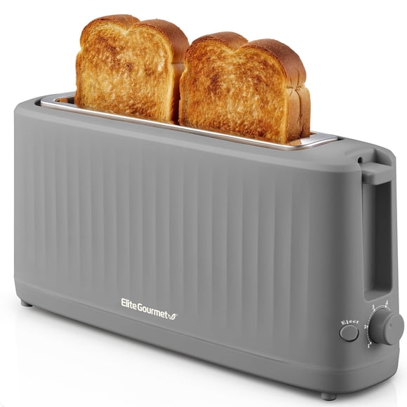 Elite Gourmet ECT2517G SLIMTOAST� 2-Slice, Long Slot Toaster, Cool-touch Body, 6 Toast Settings & Cancel Function, Extra Wide 1.5� Slot Easil