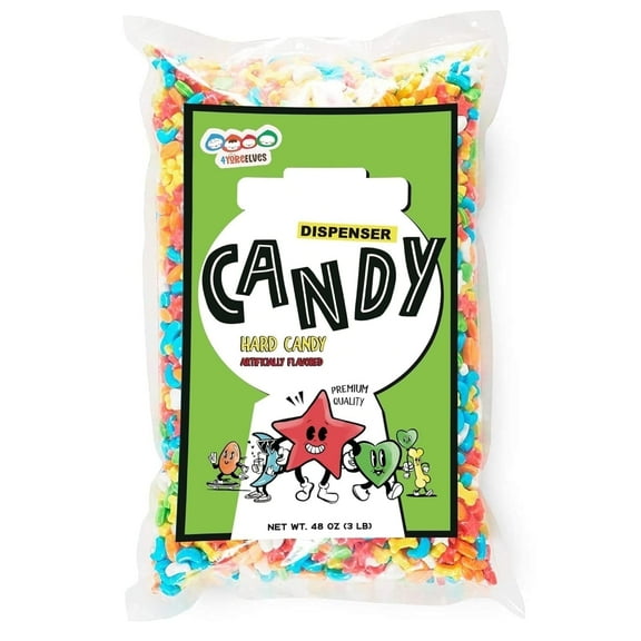 Wee Winkers Bulk Hard Candy, 3lb Assorted Fruit-Flavored Shapes, Retro Unwrapped Candy for Gumball & Vending Machines, Candy Buffets & Party Favors by 4YoreElves