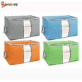 thumbnail image 2 of Spencer 2Pcs Foldable Storage Bag Clothes Blanket Large Capacity Quilt Closet Sweater Organizer Box Pouches (23.2"x16.1"x13.4", Blue-1), 2 of 10