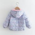 thumbnail image 5 of Winter Hooded Jacket for Girls Toddler 3-11Years Floral Printed Long Sleeved Casual Lightweight Outdoor Warm Padded Jacket for Girls, 5 of 10