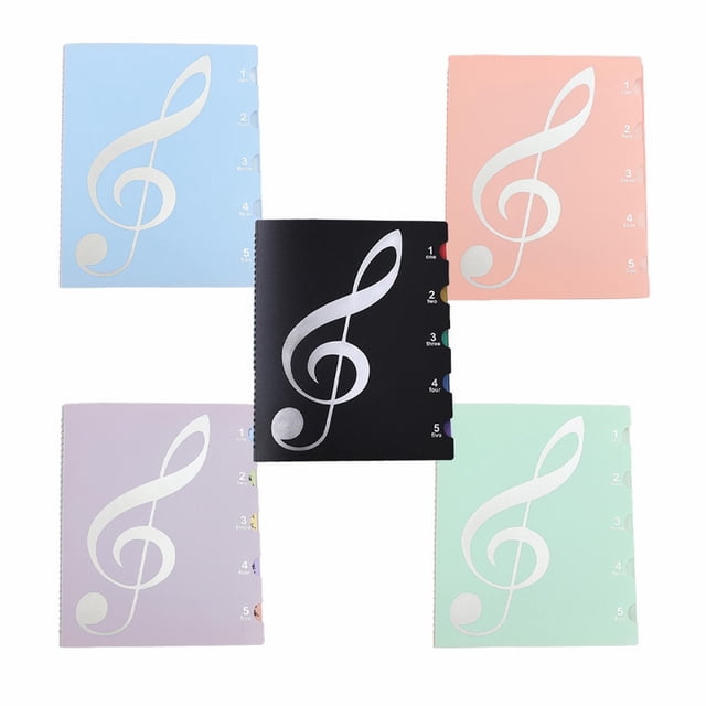 WHEANG Home Decor Blank Sheet Music Composition Manuscript Staff Paper Art Music Notebook Black 20 Pages 32X26Cm (5 Colour Music) One Size Multi-Color