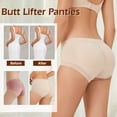 thumbnail image 4 of GAI YI Women's Butt Lifter Shapewear Panties - Tummy Control Body Shaper Underwear with Removable Pads, High Waist Booty Enhancer Panties 2 Pack Skin+Skin XL, 4 of 7
