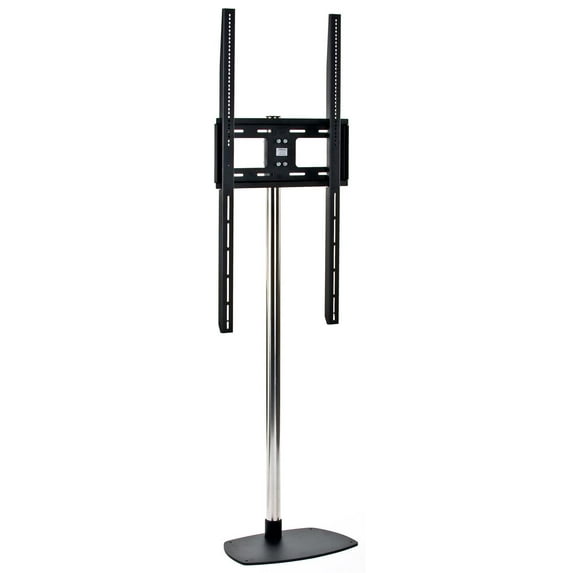 Vertical TV Stand Fits HDTV 42-84", Portrait Orientation, 68" Tall, VESA Compatible (Black/Chrome Steel) (TVTSTN60V)