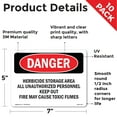 thumbnail image 2 of Herbicide Storage Area OSHA Danger Vinyl Decal Label 7 Inch x 5 Inch - 10 Pack, 2 of 6