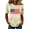 thumbnail image 2 of Only Moment American Pride Graphic Tee Crew Neck Short Sleeve Patriotic Graphic Tee 4th of July Independence Day Shirt Casual Short Sleeve Tops Beige,M, 2 of 5