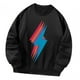 thumbnail image 4 of Sudadera para mujer, Tops de manga larga con estampado negro para mujer, jersey de cuello redondo para vacaciones, trabajo, deportes, compras, otoño , S S, 4 of 8