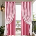 thumbnail image 1 of ddioayh Curtains Double Layer Blackout Thermal Insulated with Star Lace Design 84x52in for Bedroom and Living Room Adjustable Light Control, 1 of 6
