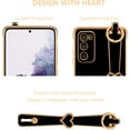 thumbnail image 3 of Designed for Samsung Galaxy S20 FE 5G Case with Wristband,Plating Edge Love Hearts Pattern Hand Strap Finger Holder Kickstand Case,Soft Shockproof Cover for Girls Women,Black, 3 of 14