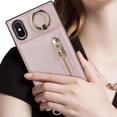 thumbnail image 3 of Crossbody Phone Cases for iPhone Xs Max with Strap,iPhone Xs Max Case with Card Holder for Women,[360° Rotatable Ring Holder] Leather PU Magnetic Clasp Wallet Case with Kickstand,6.5 Inch Pink, 3 of 16