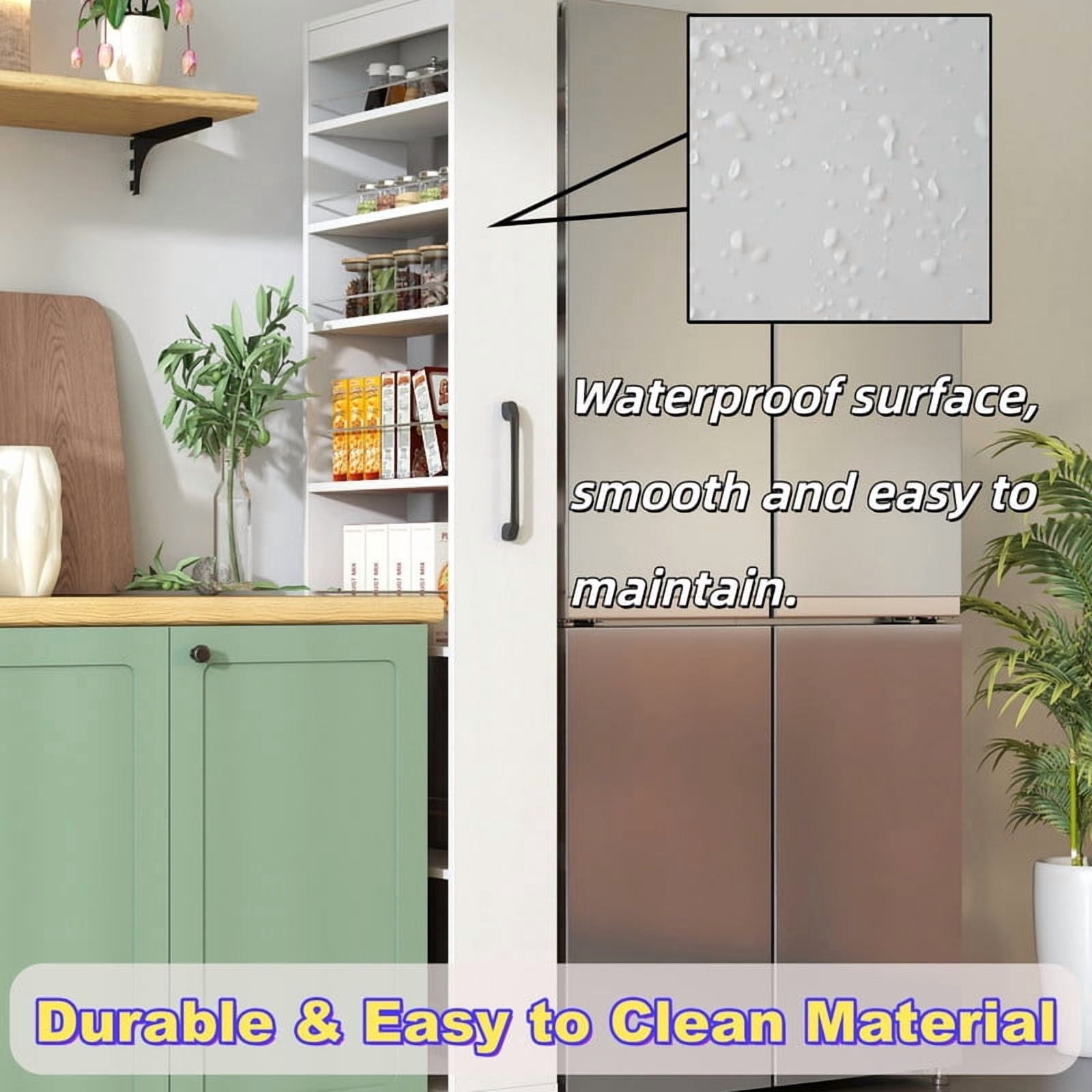 71''H 7-Tier Pull-Out Storage Shelf Cabinet with Wheels, Kitchen Rolling Storage Rack Cart for Narrow Spaces