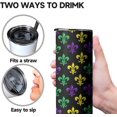 thumbnail image 2 of Mardi Gras Tumbler with Lid and Straw,20 Oz Mardi Gras Coffee Mugs Water Bottles Wine Drinking Glasses,Mardi Gras Gifs Party Decorations, 2 of 6