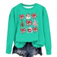 thumbnail image 2 of Jsaierl Chandails en Molleton de Noël pour Femmes Tendance Mignons Graphiques Pulls Décontractés Manches Longues Col Rond Hauts Cadeau de Vacances Chemises, 2 of 4