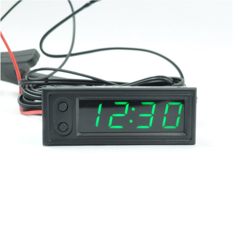 3in1 Car Digital Tube LED Voltmeter Thermometer Time Automobile Table
