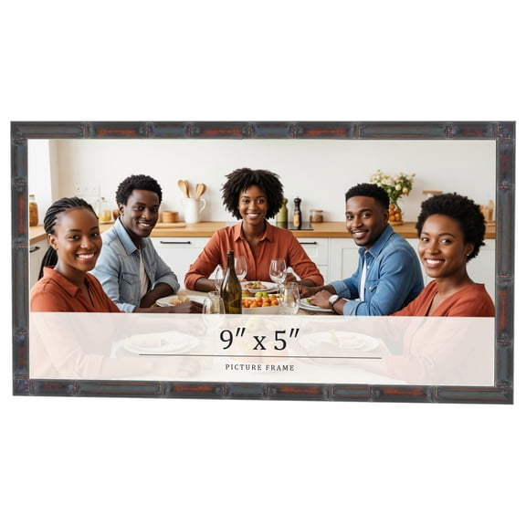 9x5 IN Frame Brown Bamboo with Dark Coffee/Walnut Finish | Solid Wood Picture Frame Width 0.75