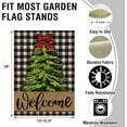 thumbnail image 2 of Welcome Christmas Pine Tree Home Decorative Garden Flag, Xmas Yard Lawn Buffalo Plaid Check Outside Decor, Winter Farmhouse Outdoor Small Burlap Decoration Double Sided 12.5 x 18, 2 of 6
