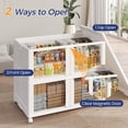 thumbnail image 5 of 150Gal 3-Tier Stackable Storage Cabinet with Wheels and  ,  Large Foldable Plastic Organizer for Closet, Garage, White, 5 of 7