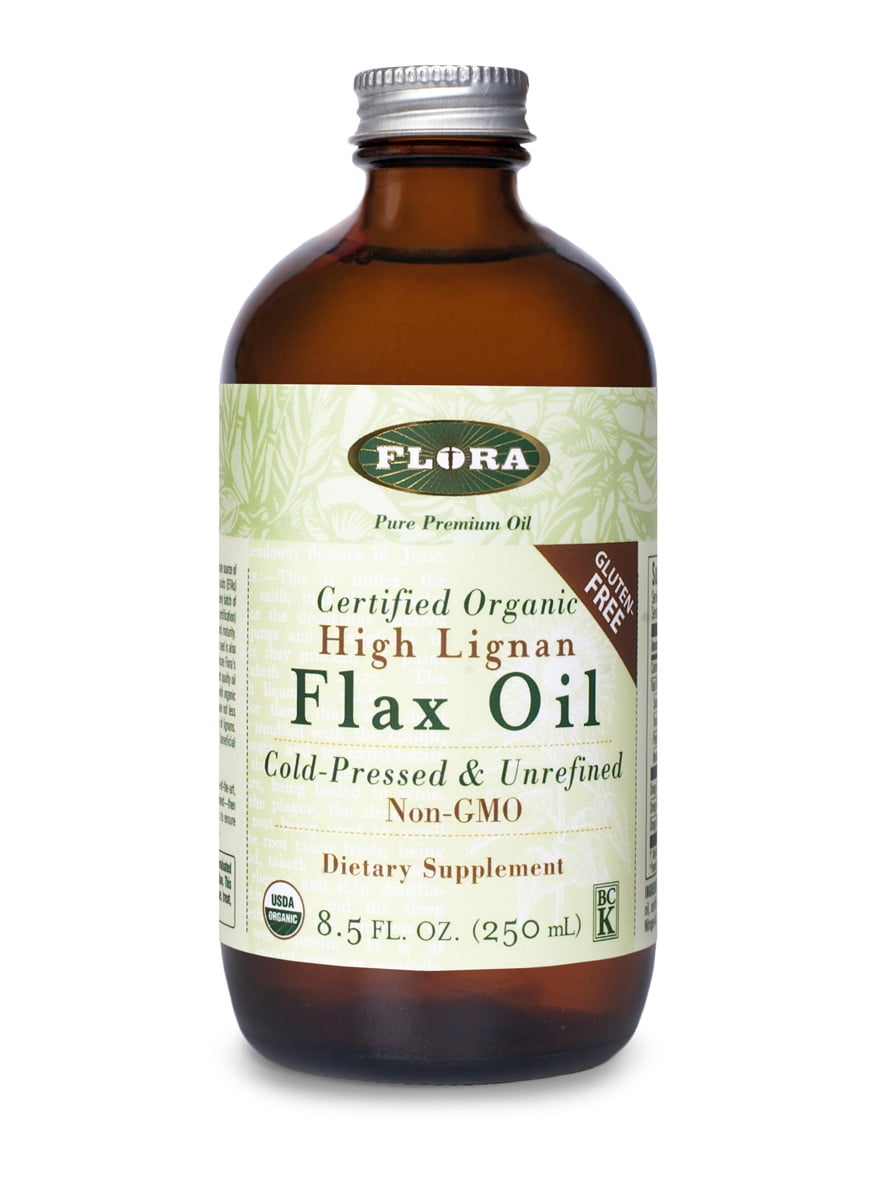 Flora High Lignan Flax Oil certified organic 8.5 Oz
